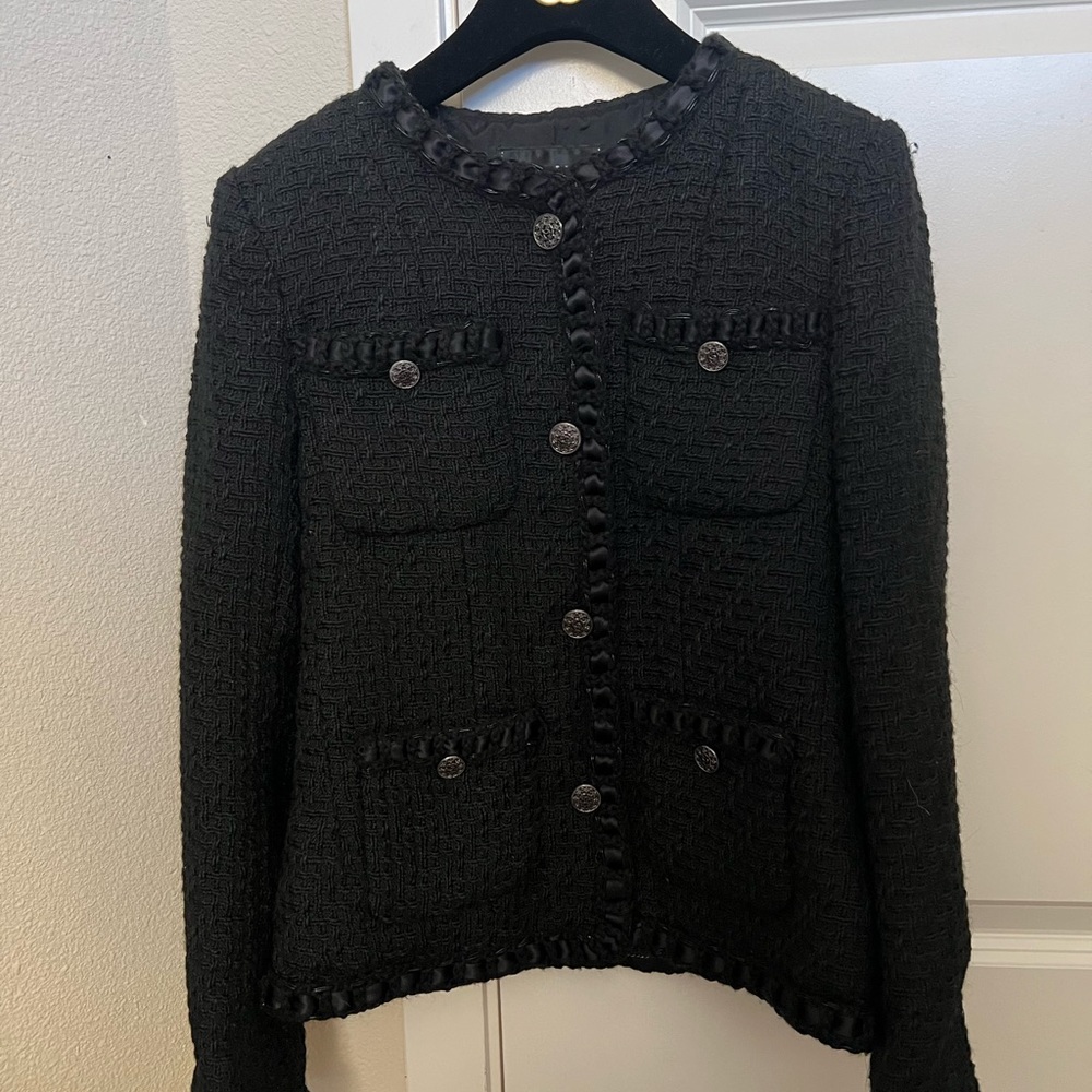 Chanel black four pockets tweed jacket